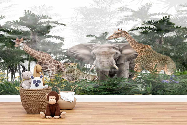 Papier Peint : Animaux de la Jungle WK117