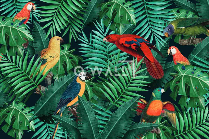 Papier Peint : Tropical Birds & Parrot Landscape WK98