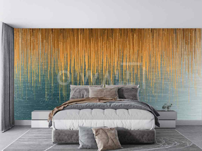 Papier peint 3D Golden Lines Maroc